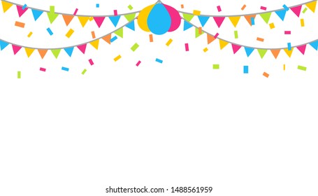 Confetti On White Background. Celebration & Party. vector illustration