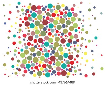confetti on white background. Colorful bright ink splat design. Colorful abstract spot background. Art splash backdrop. Modern pattern decoration. Color holiday wallpaper. Fun dot card