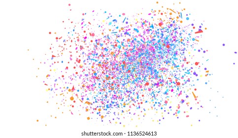 Confetti on white. Background with multicolored glitters. Pattern for design. Print for flyers, posters, banners and textiles. Greeting cards. Luxury texture