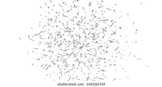Confetti on white background. Print for polygraphy, posters or banners. Doodle for your design. Black and white illustration