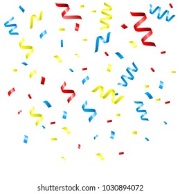 Confetti on white background. Vector illustration.