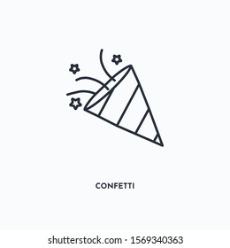 Confetti outline icon. Simple linear element illustration. Isolated line Confetti icon on white background. Thin stroke sign can be used for web, mobile and UI.
