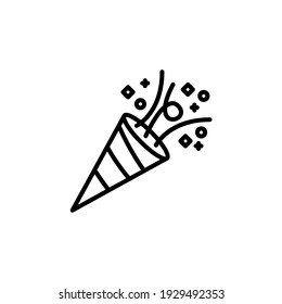 confetti outline Icon.carnival and tool vector illustration on white background