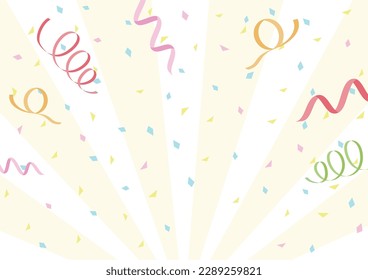 Confetti and paper tape background material white