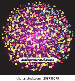 Confetti particles sphere abstract vector background