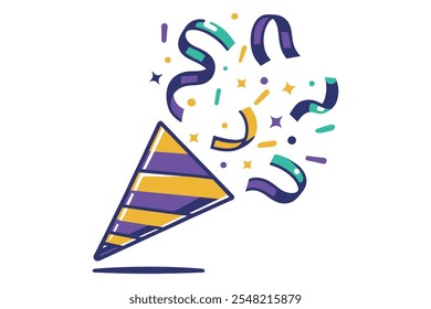 Confetti. Party element. Birthday party accessories. Flat vector in cartoon style, vector illustration