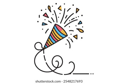 Confetti. Party element. Birthday party accessories. Flat vector in cartoon style, vector illustration