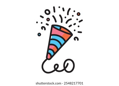 Confetti. Party element. Birthday party accessories. Flat vector in cartoon style, vector illustration