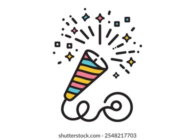 Confetti. Party element. Birthday party accessories. Flat vector in cartoon style, vector illustration