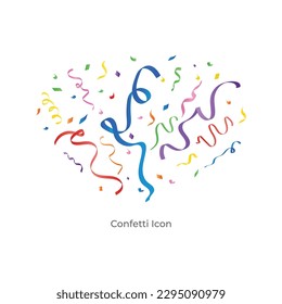 Confetti And Party Icon Vector Design.