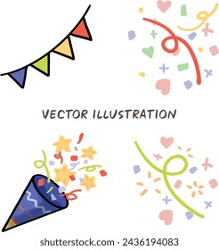 confetti party item decoration vector illustration