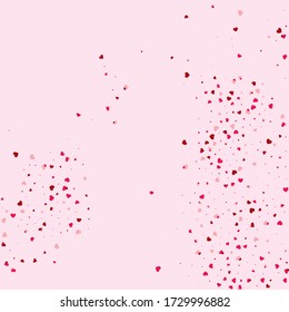 Confetti Party. Pink Heart Birthday. Decoration Texture. Vector Birthday. Valentine Vintage. Love Texture. Wedding Banner. Card Background. Frame Fall.