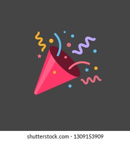 Confetti Party Popper Icon Vector, Logo Illustration