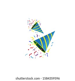 Confetti Party Popper icon vector, logo illustration isolated on white background. Suitable for new year, christmas  and birth day party