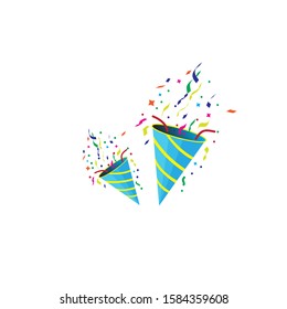 Confetti Party Popper icon vector, logo illustration isolated on white background. Suitable for new year, christmas  and birth day party