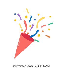 Confetti Party Popper icon vector, logo illustration isolated on white background