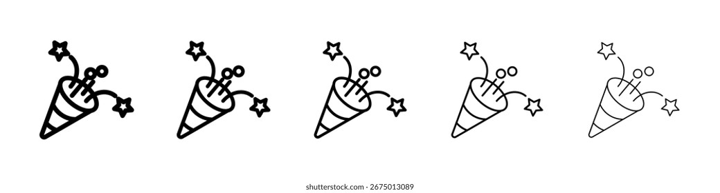 Confeti partido popper icono Arte vectorial Ilustración