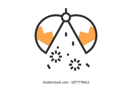 Confetti party popper linear colorful icon vector image	
