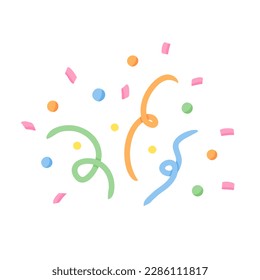 confetti, party. Vector Illustration for printing, backgrounds, covers and packaging. Image can be used for greeting cards, posters, stickers and textile. Isolated on white background.