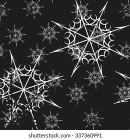 Confetti pattern, snowflake, holiday, seamless vector background.