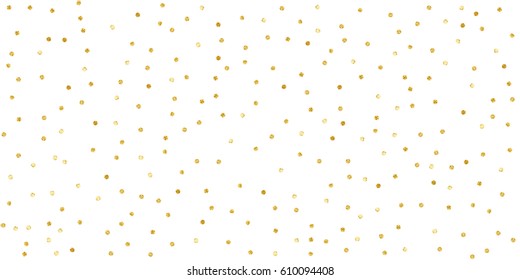 Confetti Polka Dot. Gold textured dots isolated