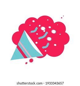 confetti popper in bubble vector  icon 
