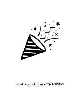 Confetti popper flat icon vector illustration