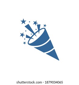 Plantilla vectorial de diseño de icono de capota de confeti, concepto de diseño de suministros de partido, símbolo de icono, Ilustración