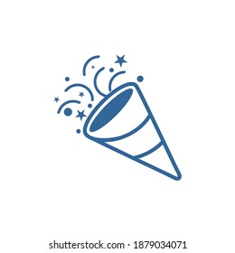 Plantilla vectorial de diseño de icono de capota de confeti, concepto de diseño de suministros de partido, símbolo de icono, Ilustración
