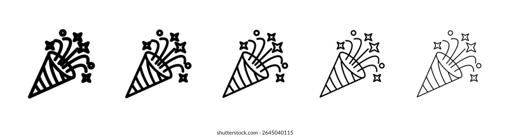 Confetti popper icon filled flat sign concept for web design.