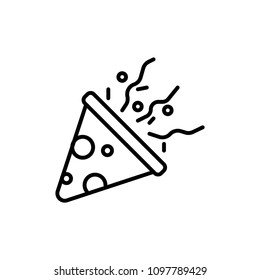 Confetti popper icon vector, filled flat sign, solid pictogram isolated on white. Celebration symbol, logo illustration. Pixel perfect
