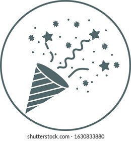 Confetti popper icon. Vector illustration