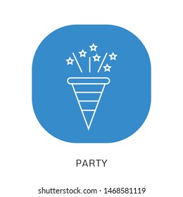 Confetti Popper line icon, outline vector sign,
