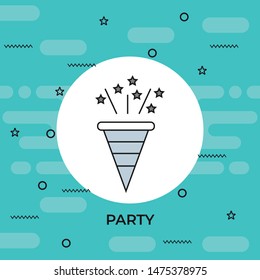 Confetti Popper line icon, outline vector sign,