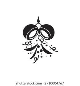 Confetti popper line icon vector, filled flat sign, solid pictogram isolated on white. Celebration symbol, logo illustration.