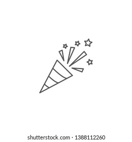 confetti popper vector icon concept for party, isolated on white background