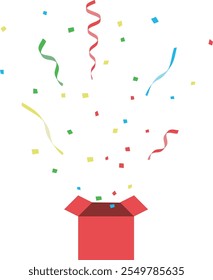 Confetti popping out of the box