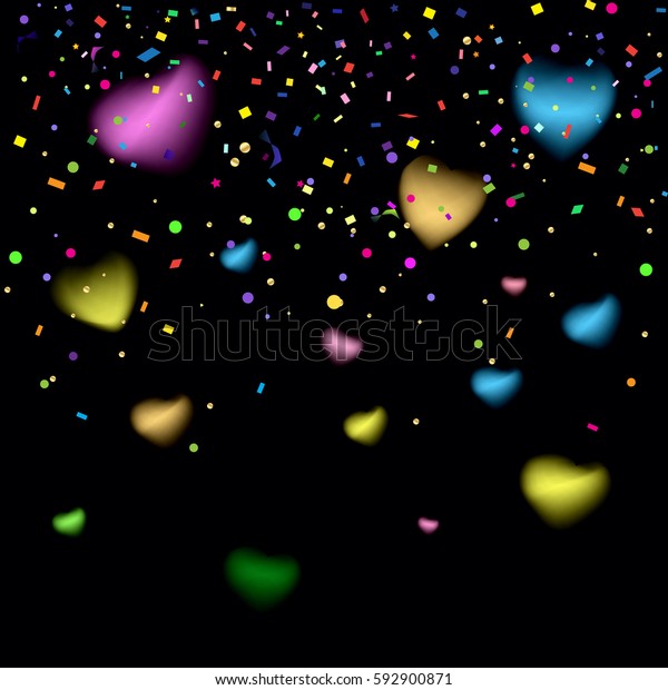 Confetti Poster Abstract Background Colorful Confetti Stock Vector