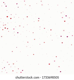 Confetti Print. Pink Heart Random. Decoration Birthday. Vector Party. Valentine Happy. Love Illustration. Wedding Birthday. Card Background. Frame Design.