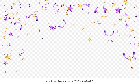 confete cor roxa e dourada decoração para comemoração, festivo, aniversário e festa de aniversário. sucesso