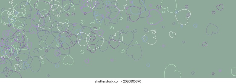 Confetti Purple Neon Green Pastel Art Illustration. Bordo Mint Blue Vivid Bright Simple Romantic Pic. Party Multicolor Hearts White Modern Art Pattern. Violet Colorful Pink Olive Love Print.