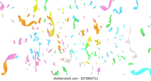 Confetti rain vector illustration. colorful confetti pieces.