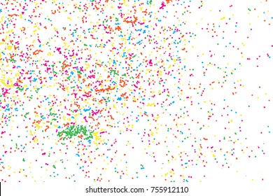 Confetti random blow celebration background template with glitter and sparkles wave spray. Abstract textured isolated on background Vector.