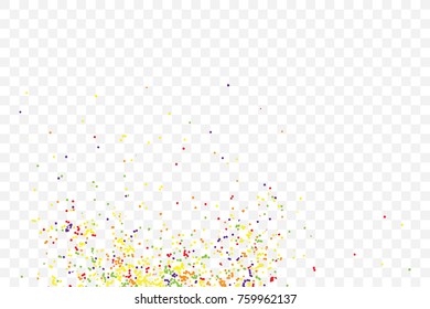 Confetti random blow celebration background template with glitter and sparkles wave spray. Abstract textured isolated on background Vector.