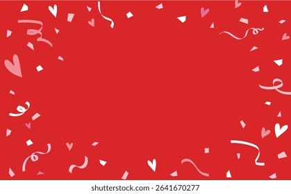 Confetti red background frame material