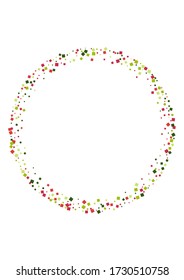 Confetti Red Science Background. Gitterpunktrahmen Grünes Karneval Rhombus-Tapete. Darstellung der geometrischen Seite.
