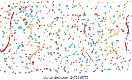 Confetti with ribbon Background, Celebrating Template, Confetti Explosion, Confetti background, colorful confetti