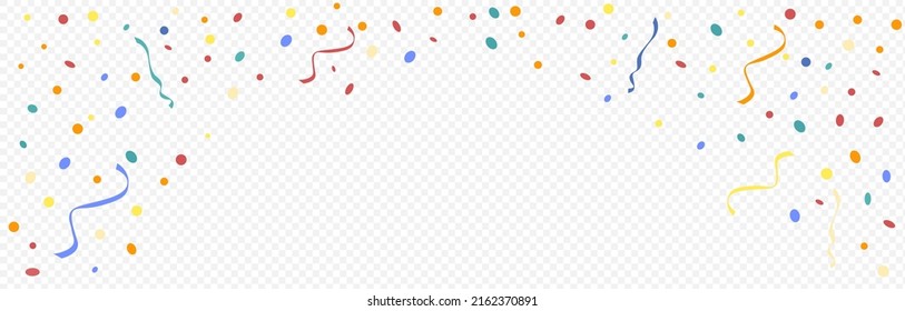 confetti and ribbon promotions and events illustration set. party, ribbon, firecracker, event. Vector drawing. Hand drawn style.