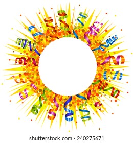 Confetti and ribbon sun
