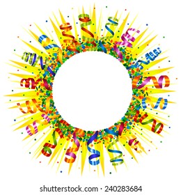 Confetti and ribbon sun